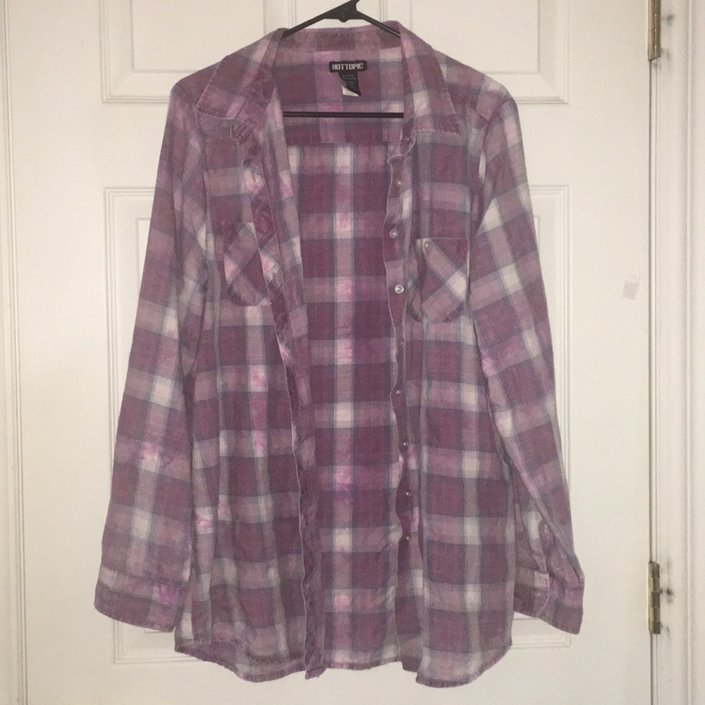 Oversized purple washed flannel